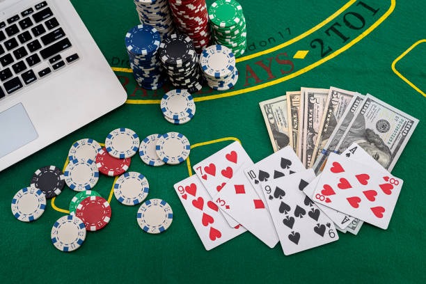 Caribbean Stud Poker table on mujurtoto2 login showing player hand, dealer cards, and betting positions